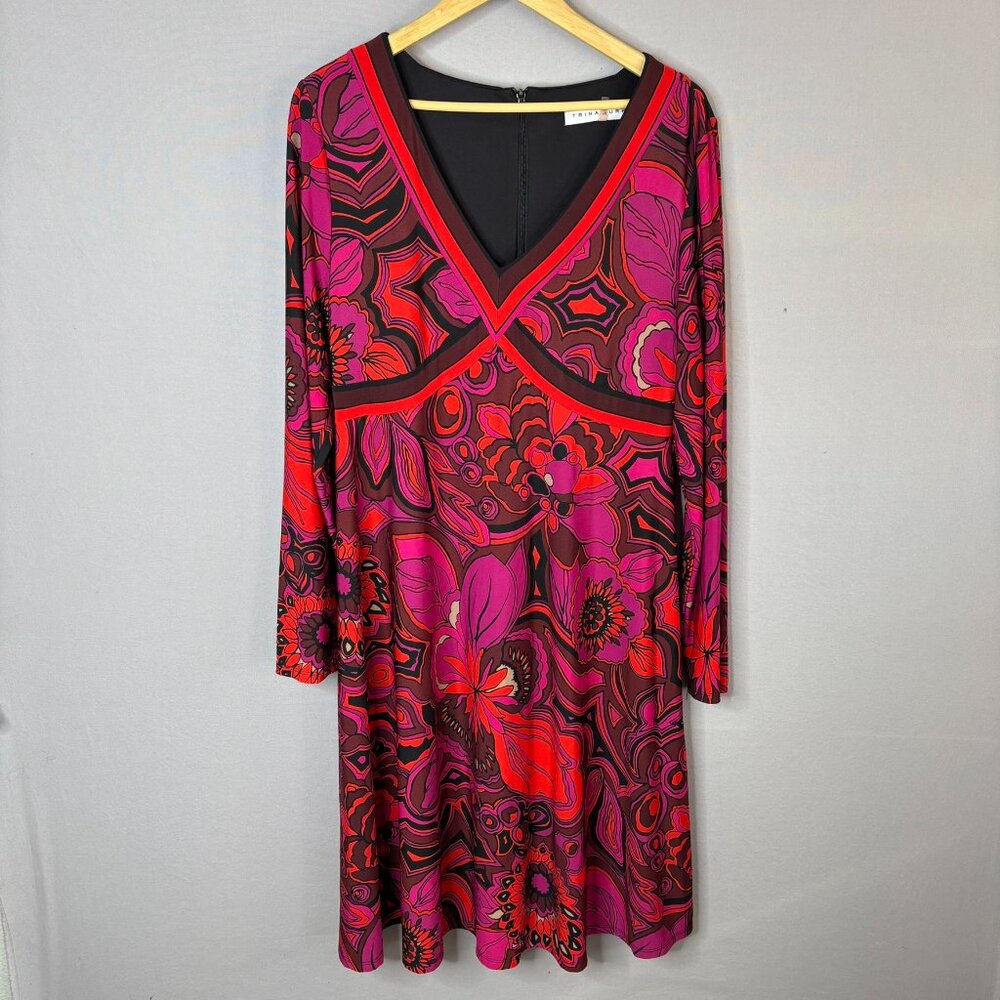 Trina Turk Red Floral Midi Dress